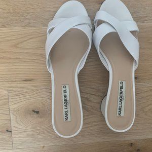 Karl Lagerfeld white sandals